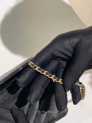 Chanel Black Chevron Caviar Classic WOC GHW