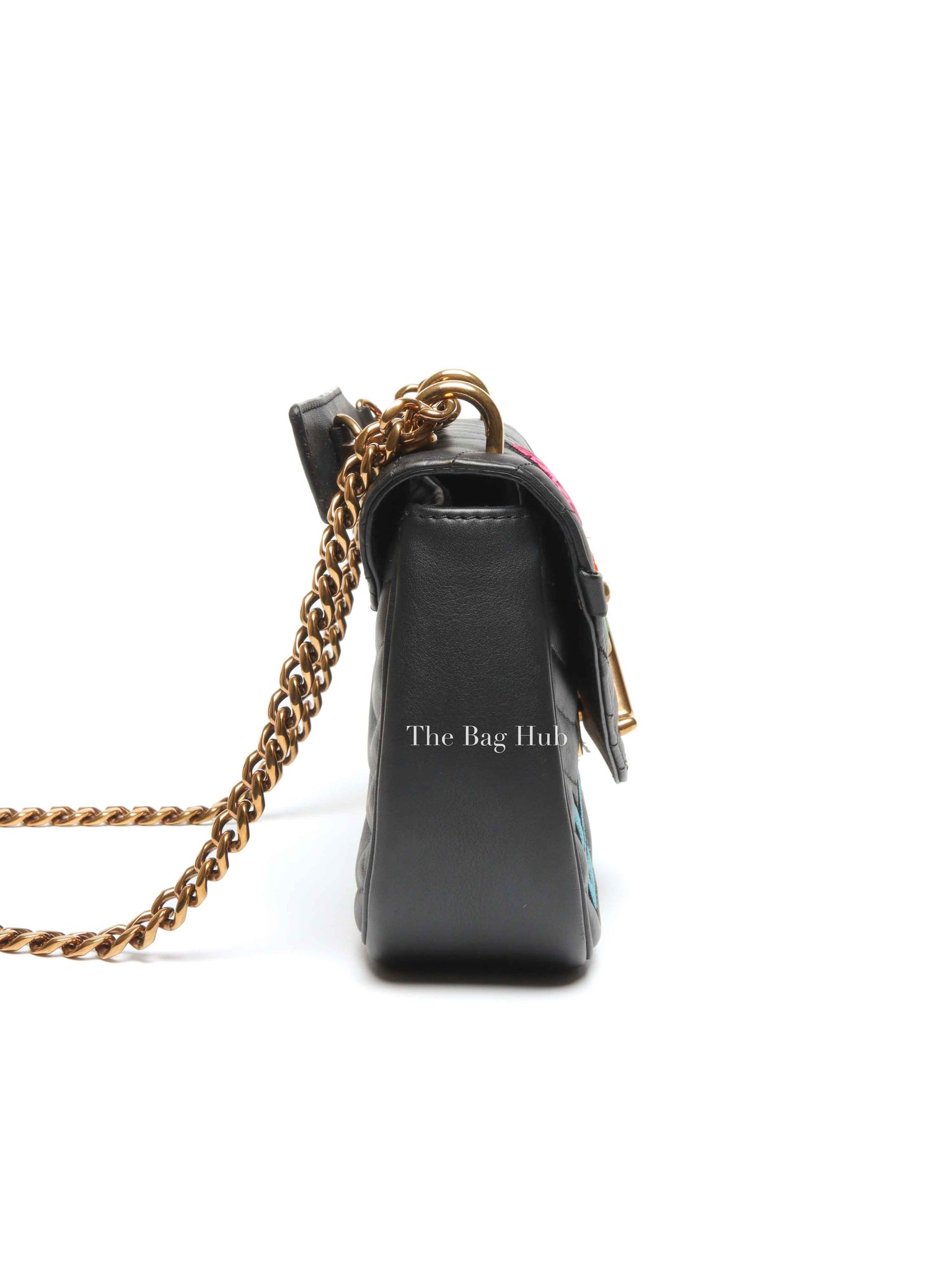 Louis Vuitton Black Quilted Leather New Wave Patches MM Chain Bag