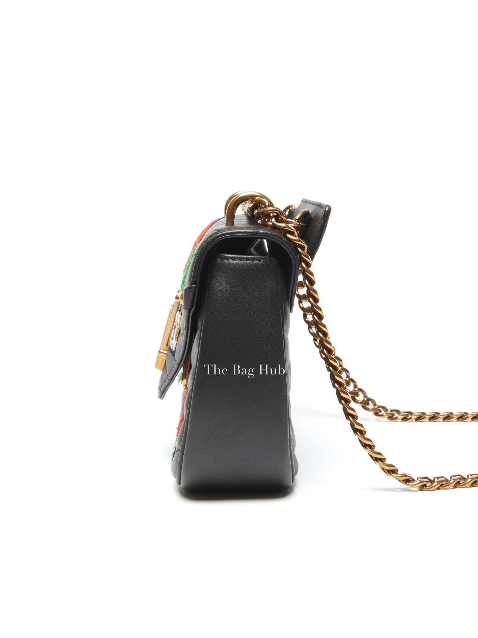 Louis Vuitton Black Quilted Leather New Wave Patches MM Chain Bag