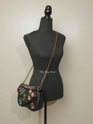 Louis Vuitton Black Quilted Leather New Wave Patches MM Chain Bag