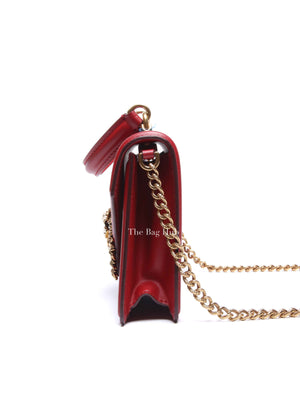 Dolce & Gabbana Red Smooth Calfskin Devotion Small Crossbody Bag