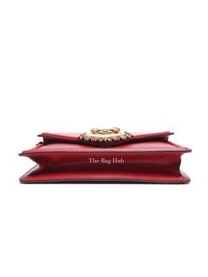 Dolce & Gabbana Red Smooth Calfskin Devotion Small Crossbody Bag