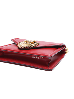 Dolce & Gabbana Red Smooth Calfskin Devotion Small Crossbody Bag