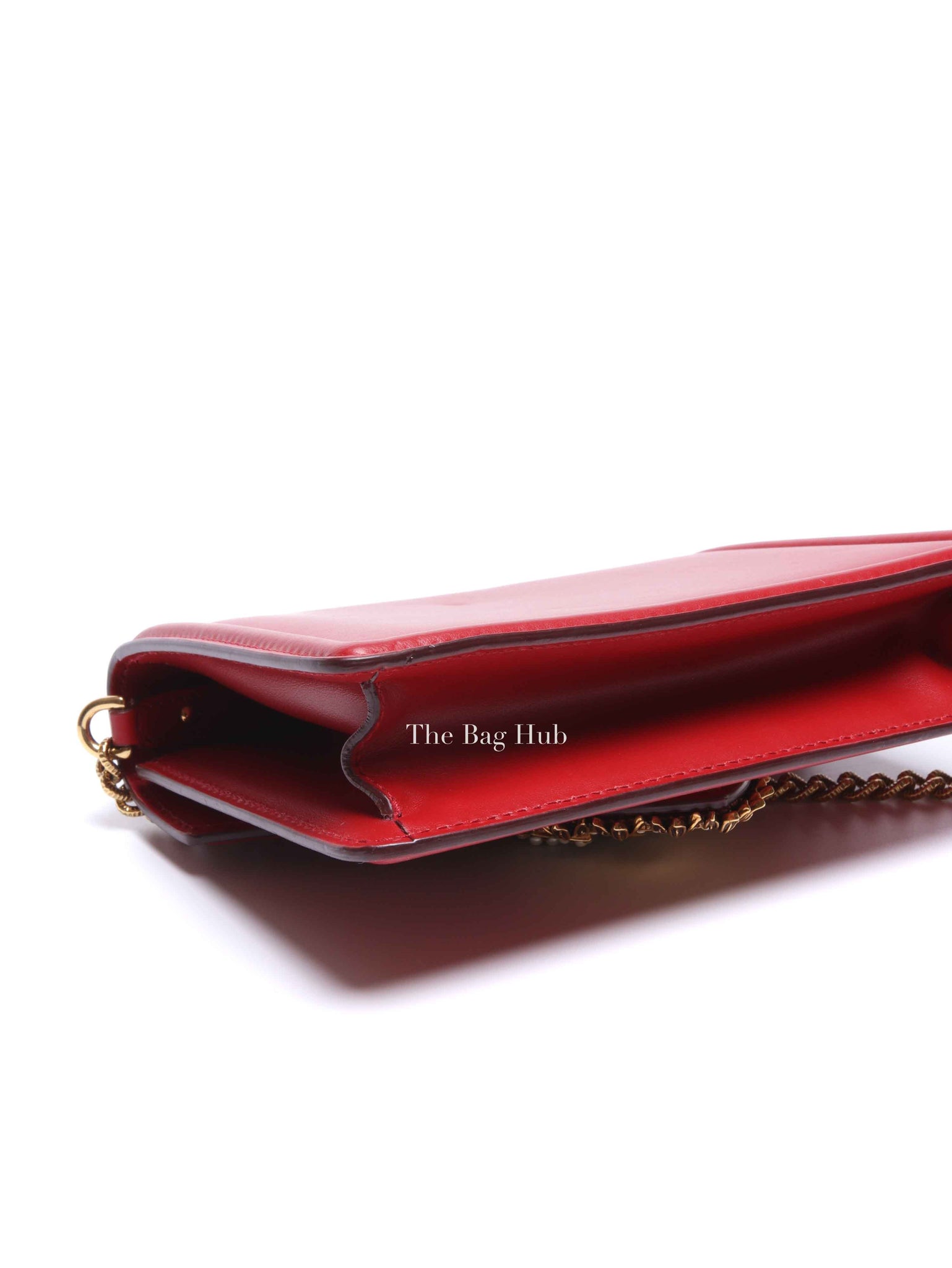 Dolce & Gabbana Red Smooth Calfskin Devotion Small Crossbody Bag