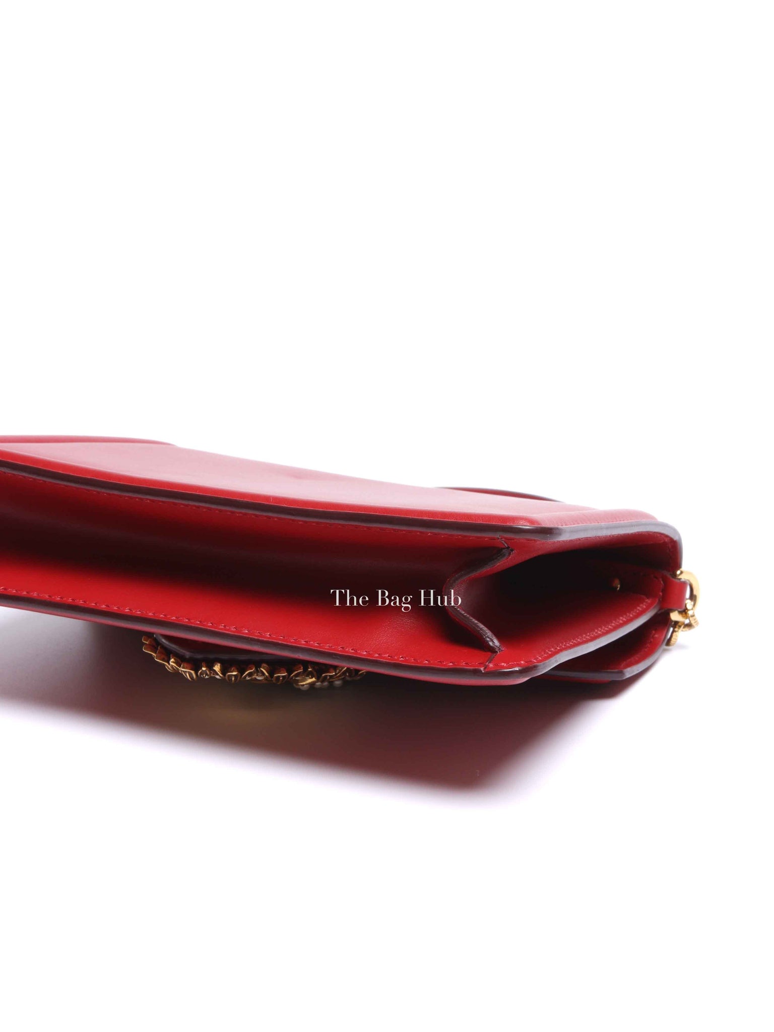 Dolce & Gabbana Red Smooth Calfskin Devotion Small Crossbody Bag