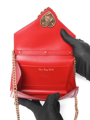 Dolce & Gabbana Red Smooth Calfskin Devotion Small Crossbody Bag