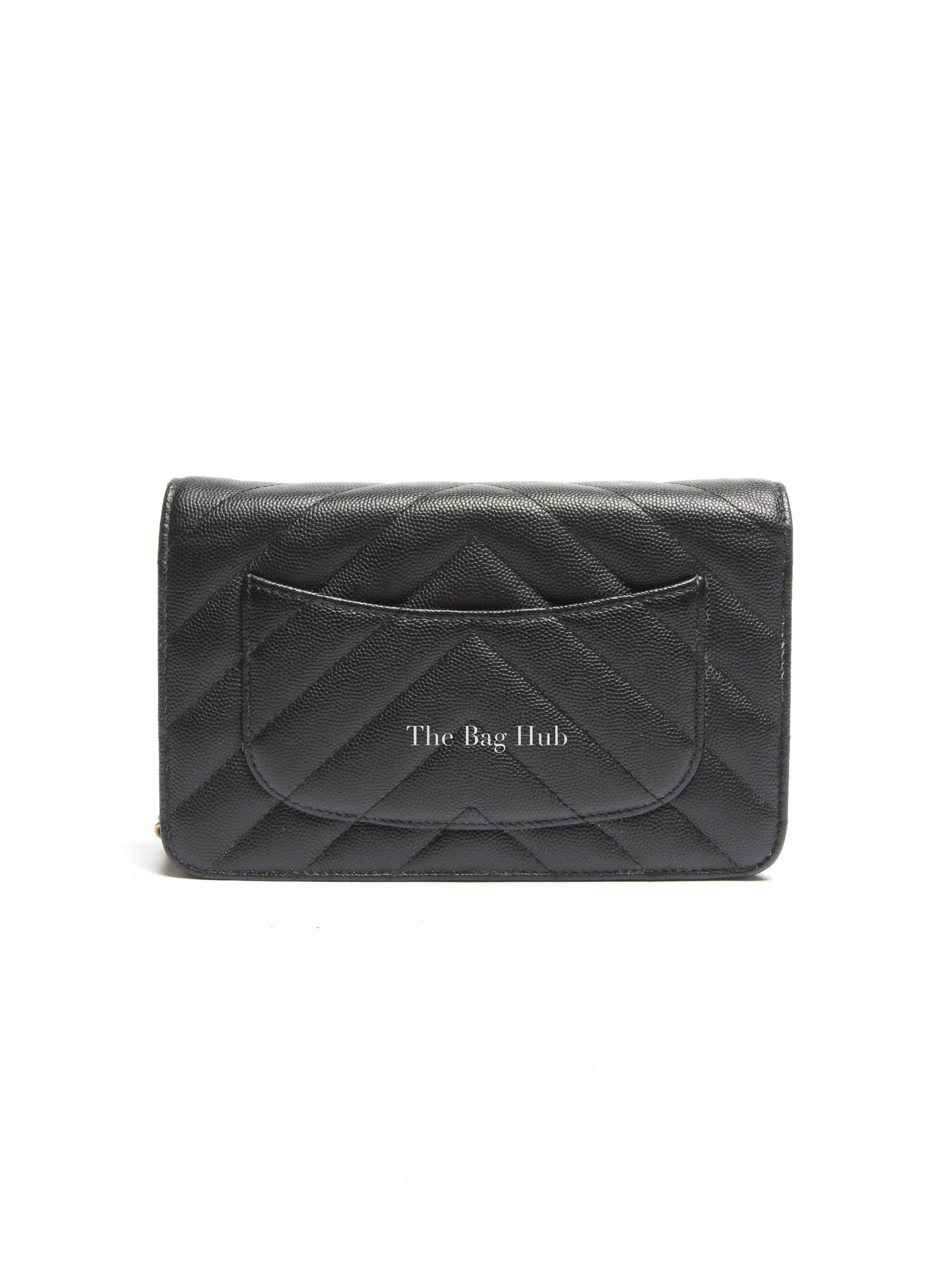 Chanel Black Chevron Caviar Classic WOC GHW