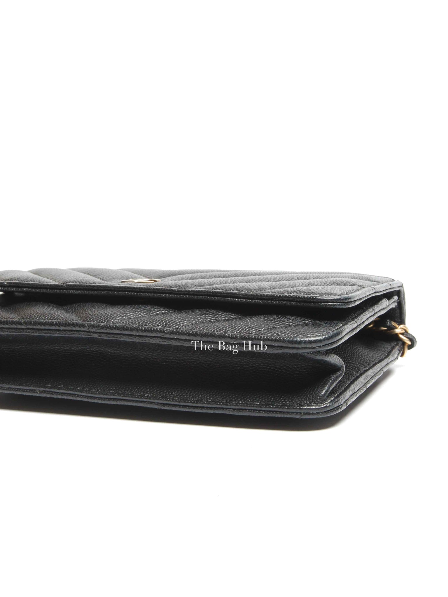 Chanel Black Chevron Caviar Classic WOC GHW