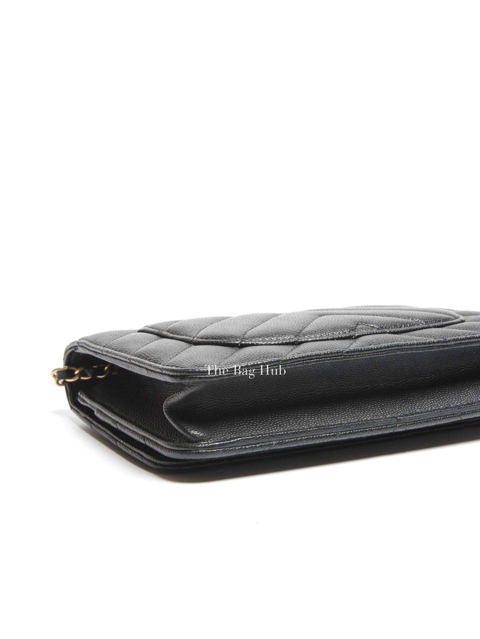 Chanel Black Chevron Caviar Classic WOC GHW