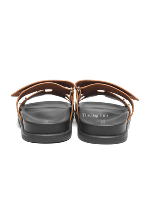 Hermes Naturel Calfskin Chypre Sandals Size 38