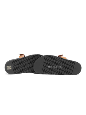Hermes Naturel Calfskin Chypre Sandals Size 38