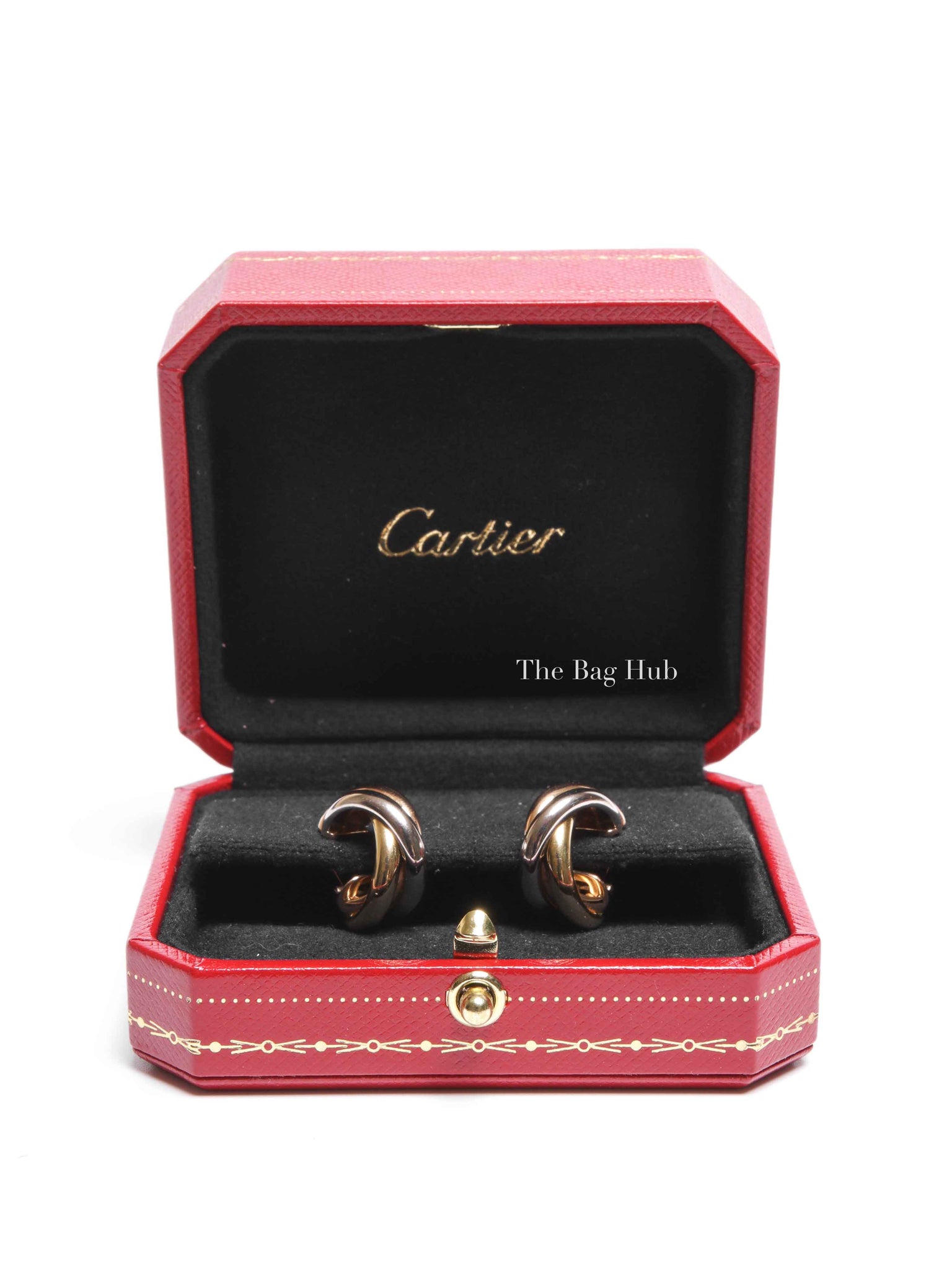 Cartier Yellow White Gold 18k Loop Trinity Earrings