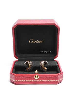 Cartier Yellow White Gold 18k Loop Trinity Earrings