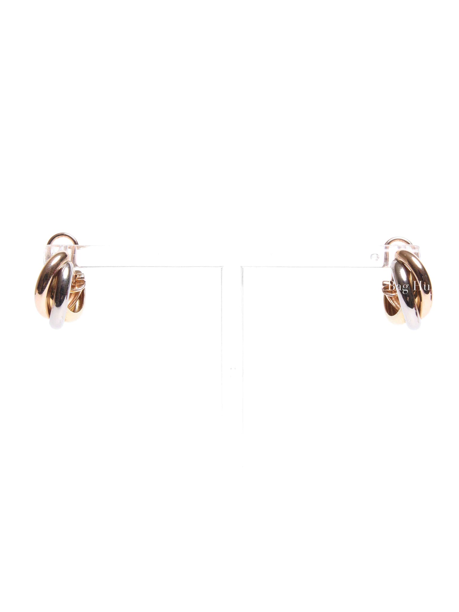 Cartier Yellow White Gold 18k Loop Trinity Earrings