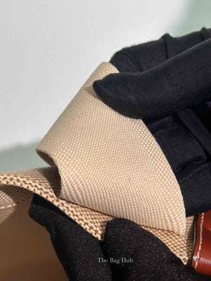 Chloe Brown Linen Canvas Medium Woody Tote Bag