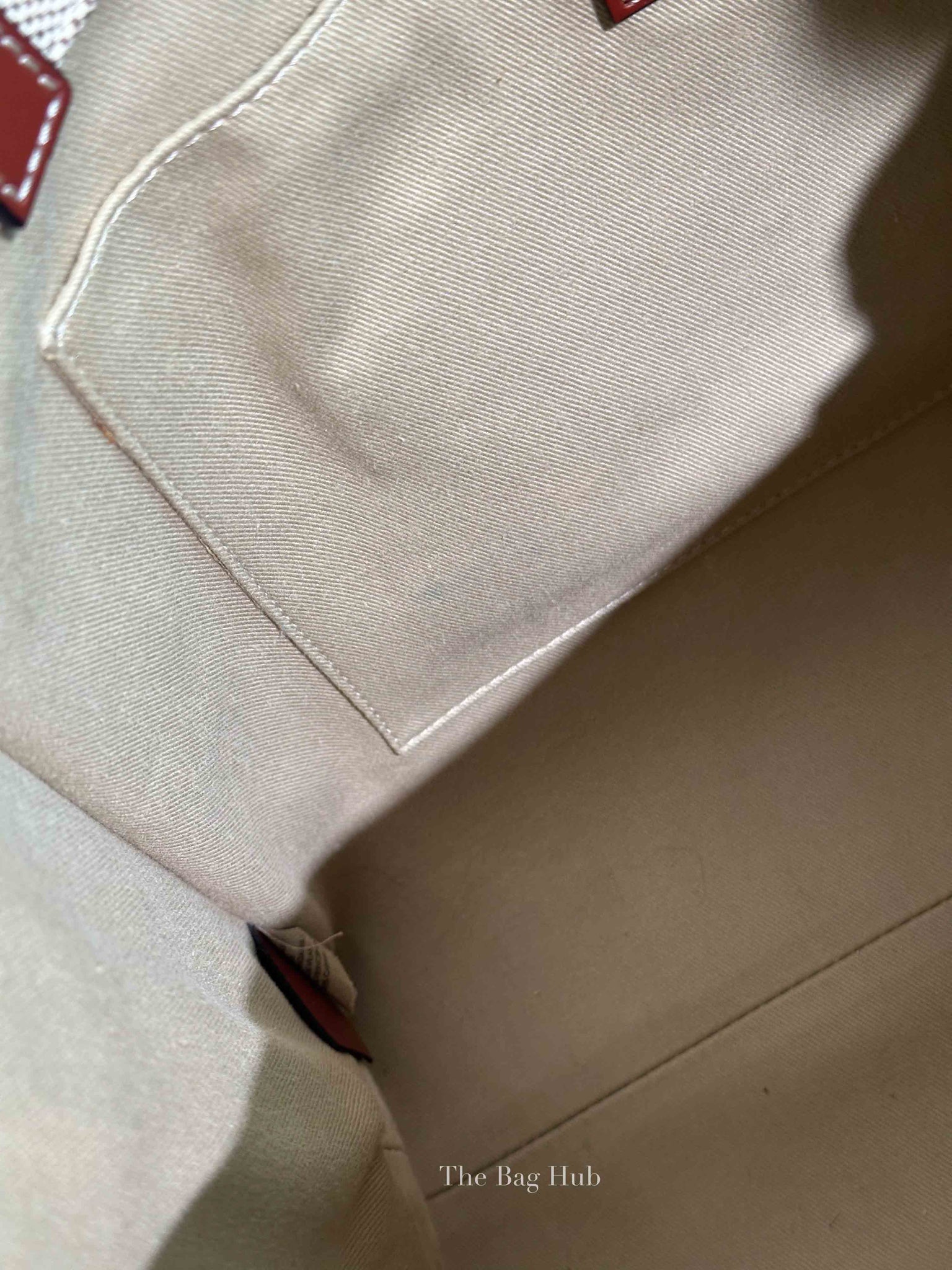 Chloe Brown Linen Canvas Medium Woody Tote Bag