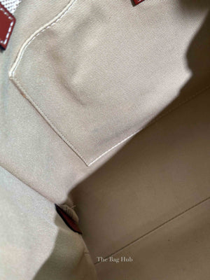 Chloe Brown Linen Canvas Medium Woody Tote Bag