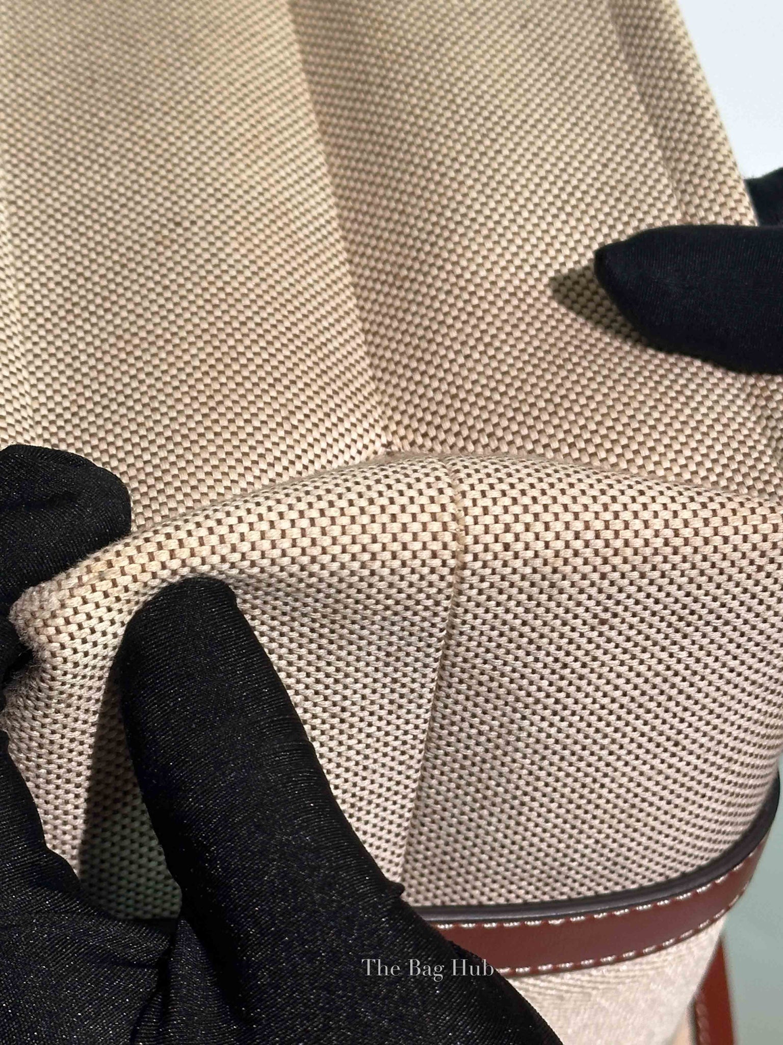 Chloe Brown Linen Canvas Medium Woody Tote Bag