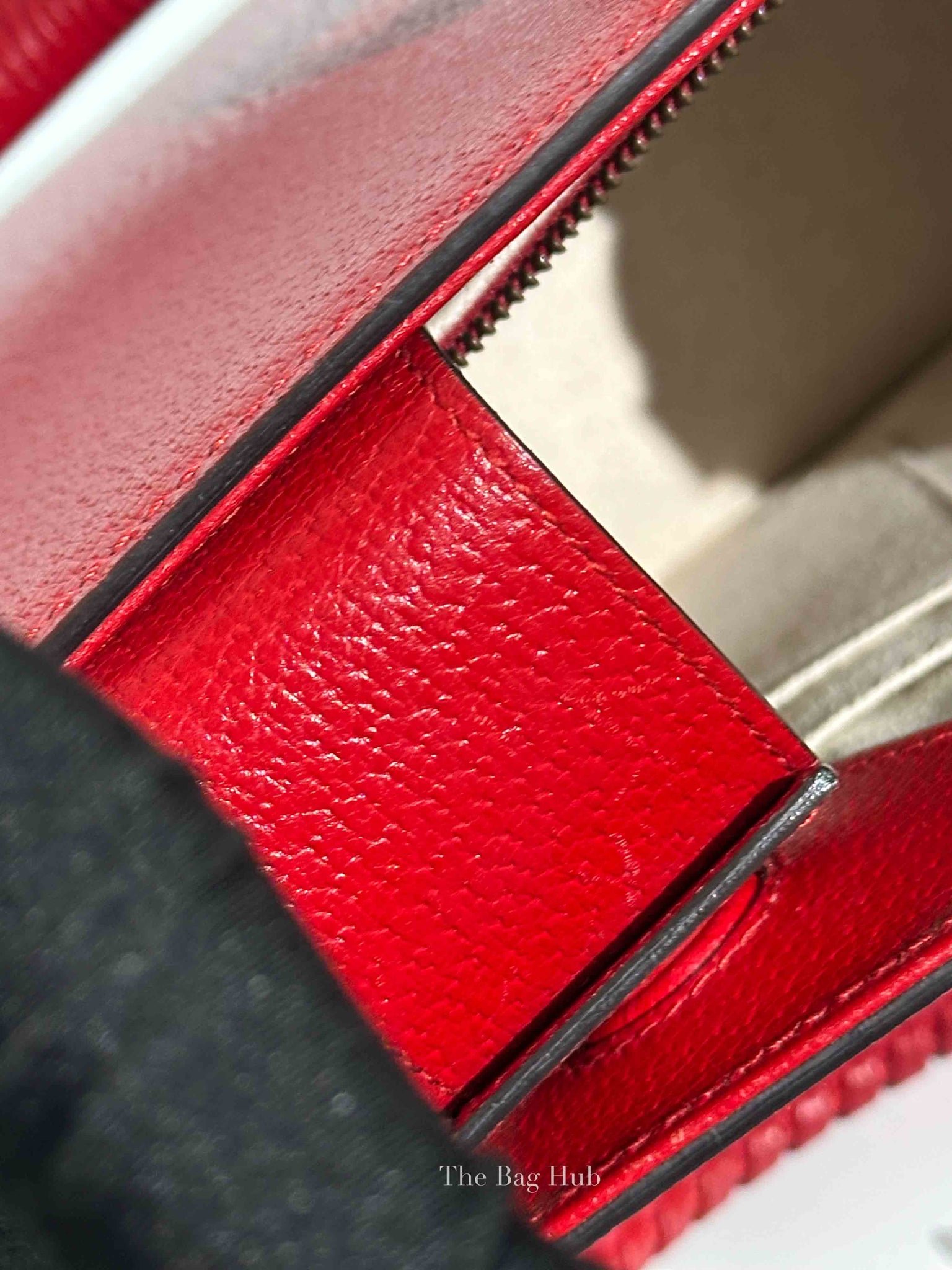 Gucci Red Grained Calfskin Web Medium Animalier Top Handle Tote Bag