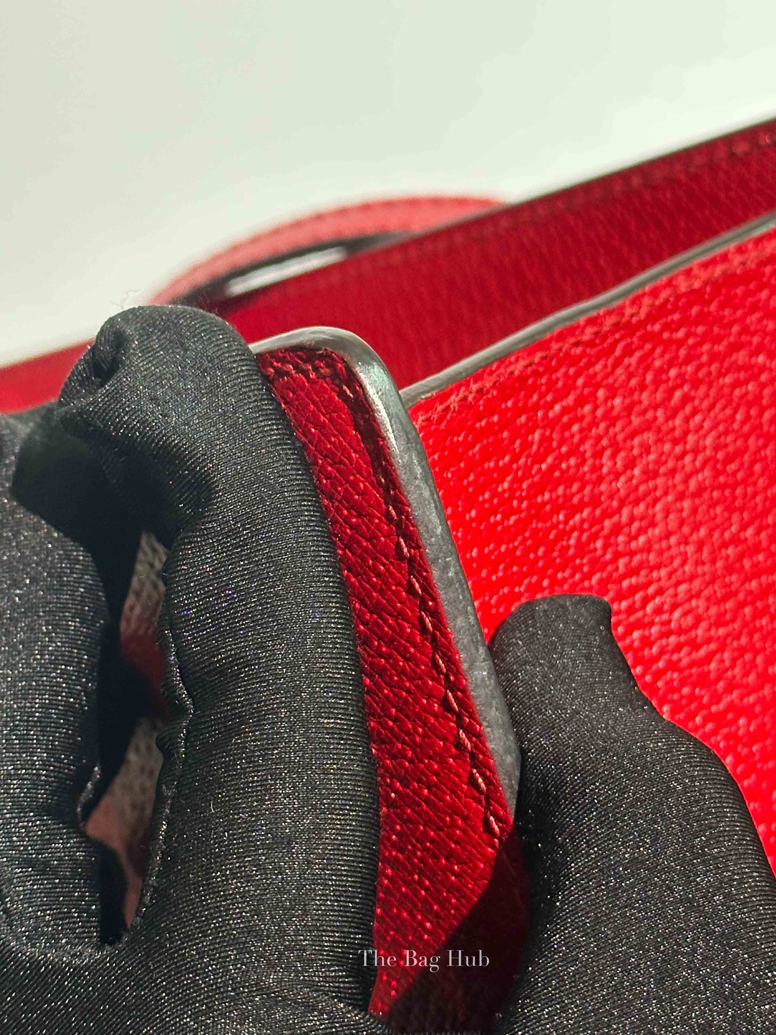 Gucci Red Grained Calfskin Web Medium Animalier Top Handle Tote Bag