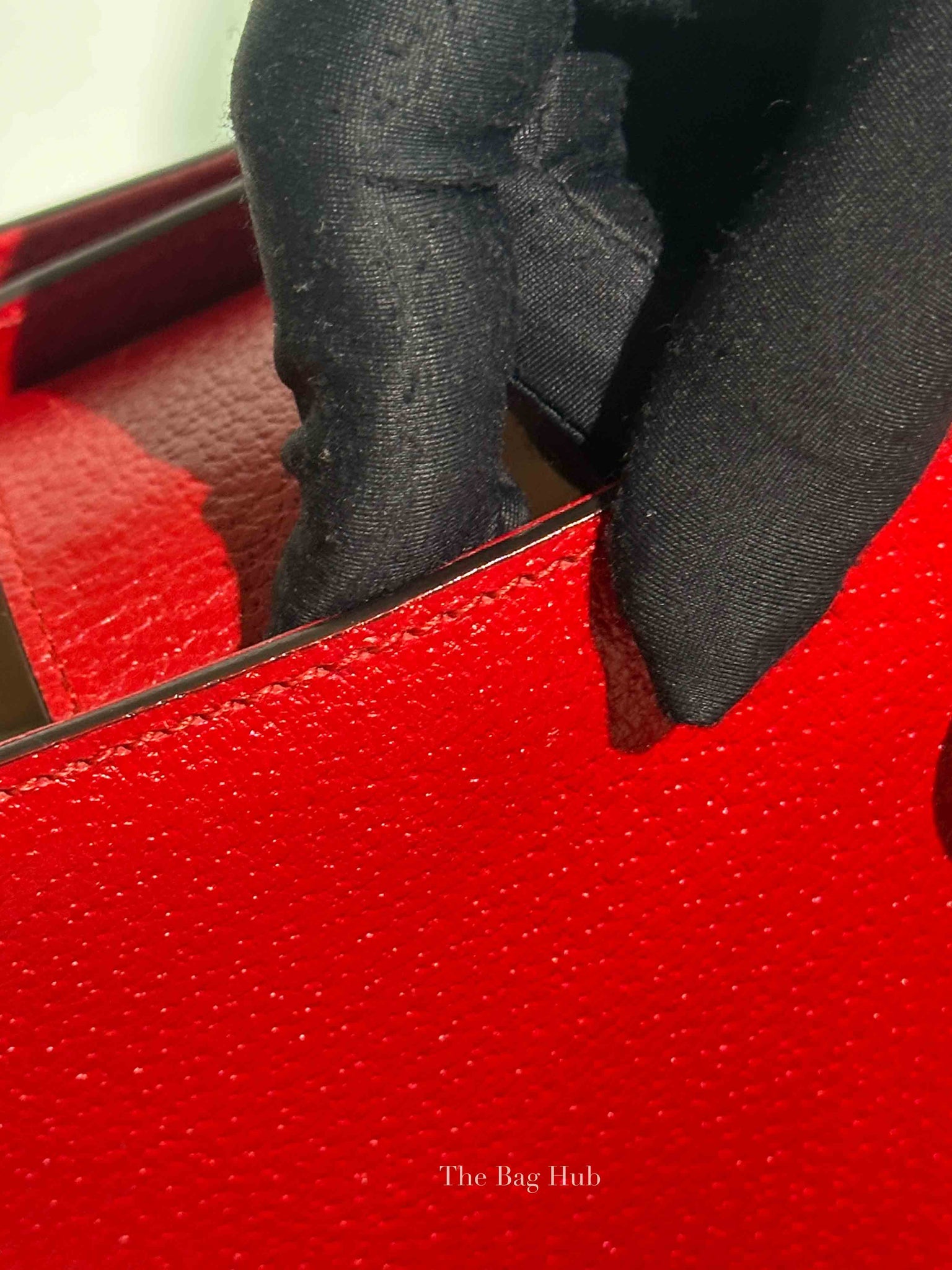 Gucci Red Grained Calfskin Web Medium Animalier Top Handle Tote Bag