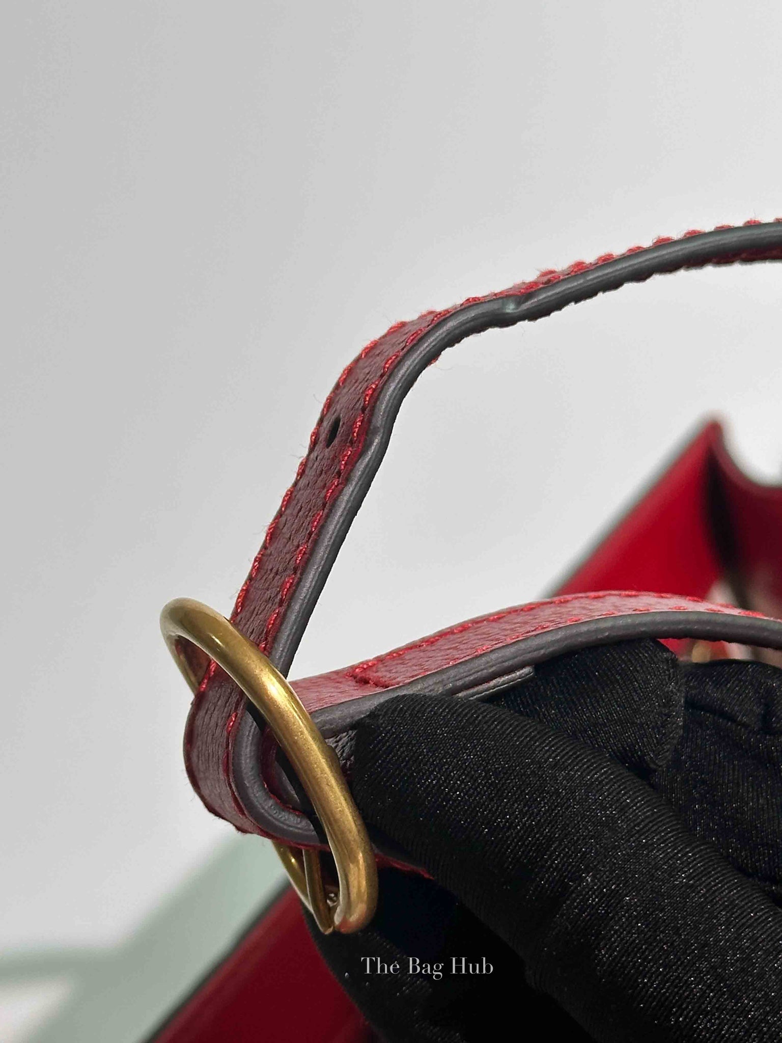 Gucci Red Grained Calfskin Web Medium Animalier Top Handle Tote Bag