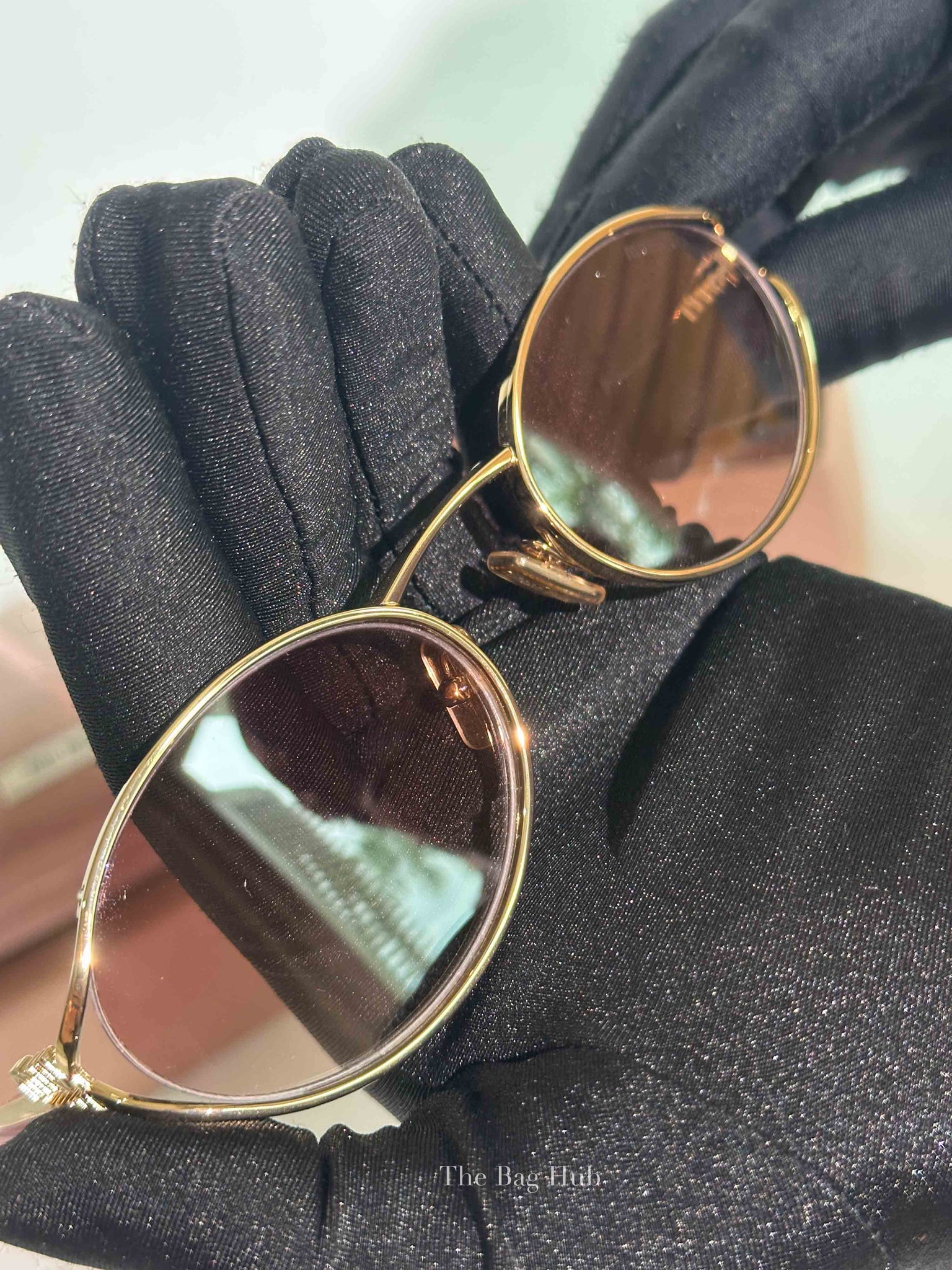 Miu Miu Rose Gold Lenses Logo Sunglasses