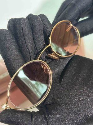 Miu Miu Rose Gold Lenses Logo Sunglasses
