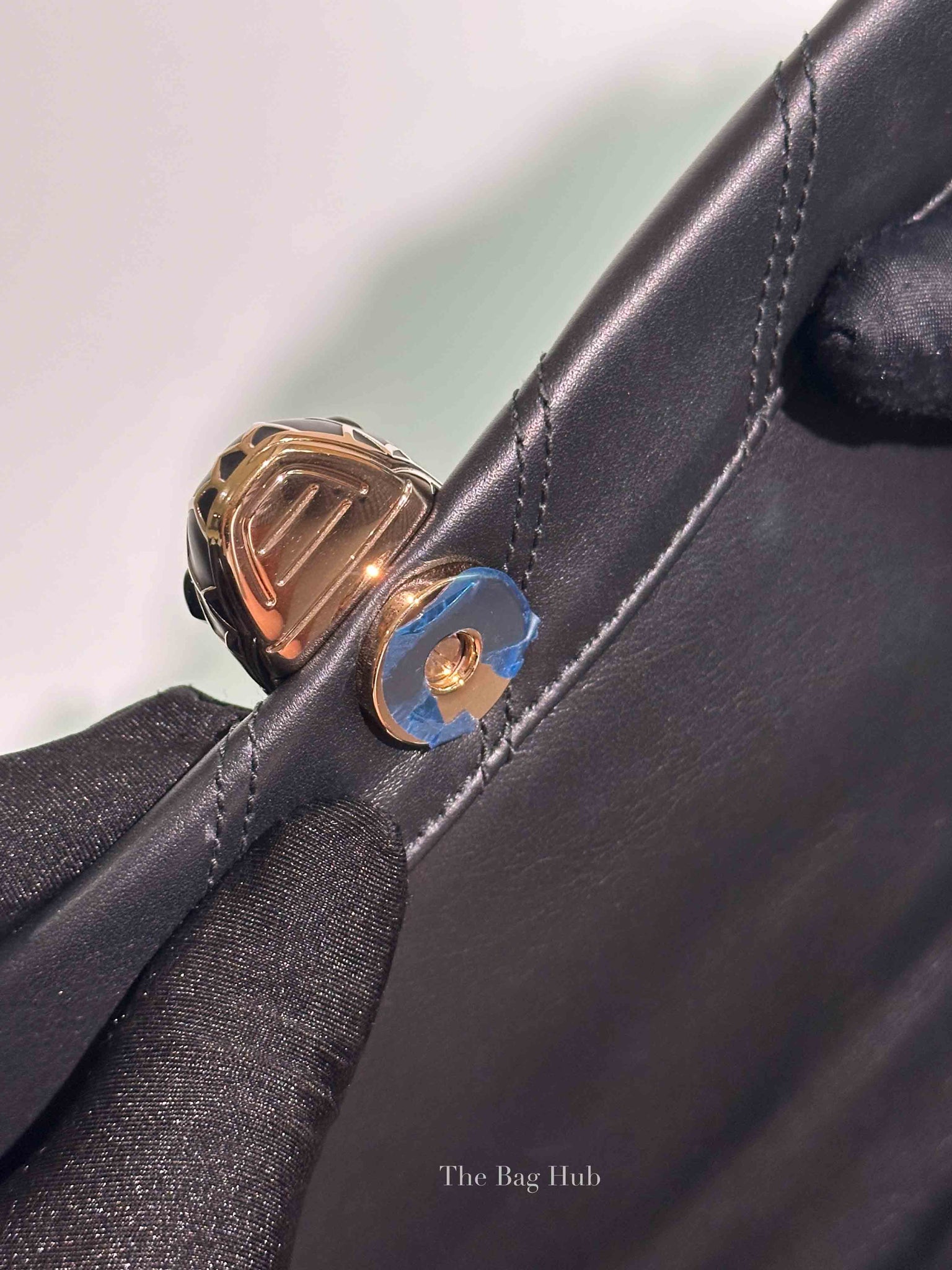 Bvlgari Black Calfskin Matelasse Small Serpenti Cabochon Shoulder Bag