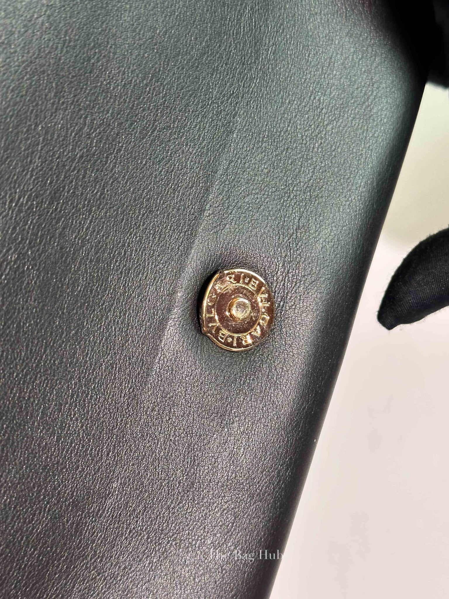 Bvlgari Black Calfskin Matelasse Small Serpenti Cabochon Shoulder Bag
