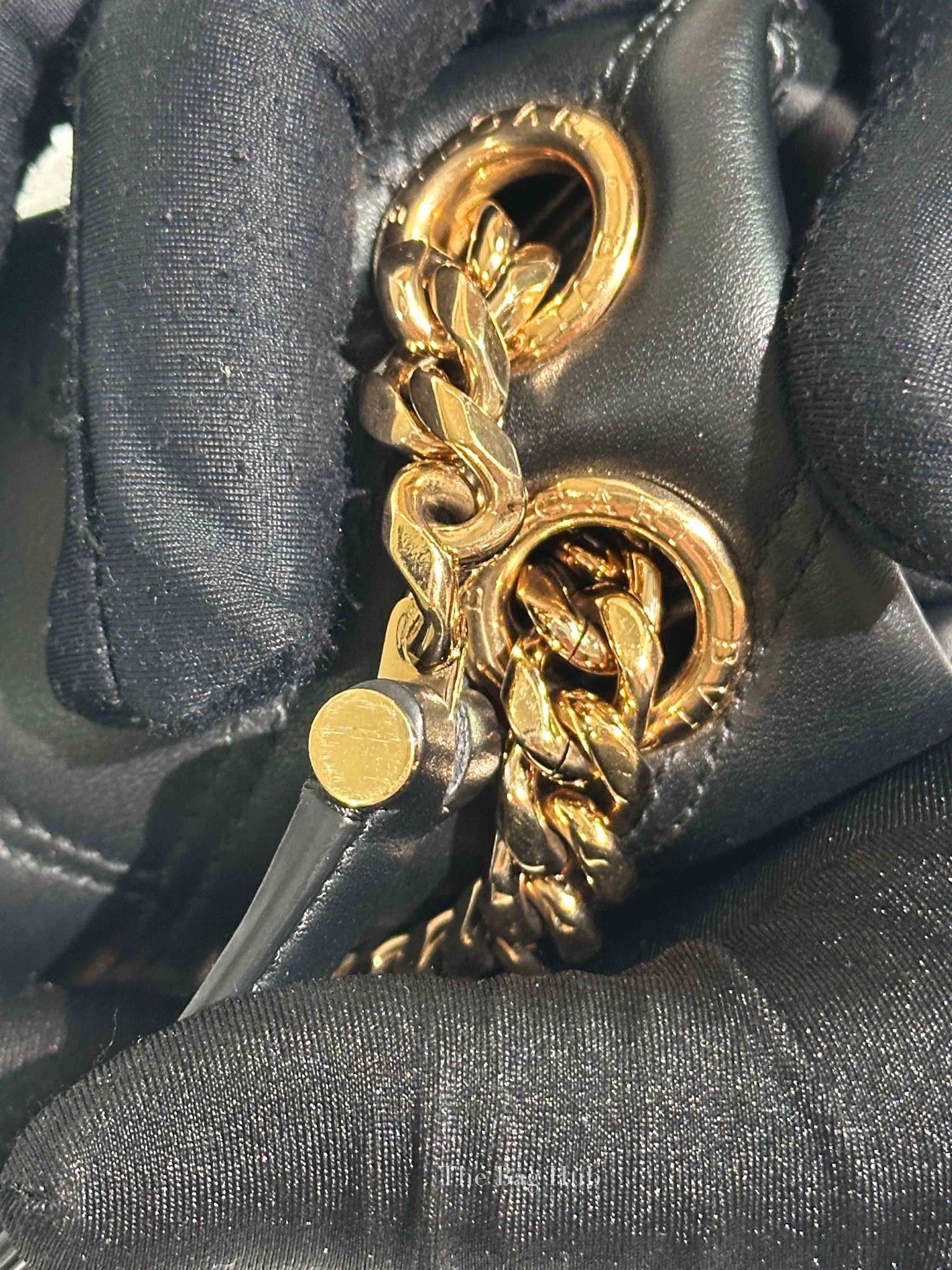 Bvlgari Black Calfskin Matelasse Small Serpenti Cabochon Shoulder Bag