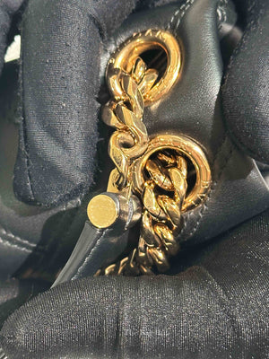 Bvlgari Black Calfskin Matelasse Small Serpenti Cabochon Shoulder Bag