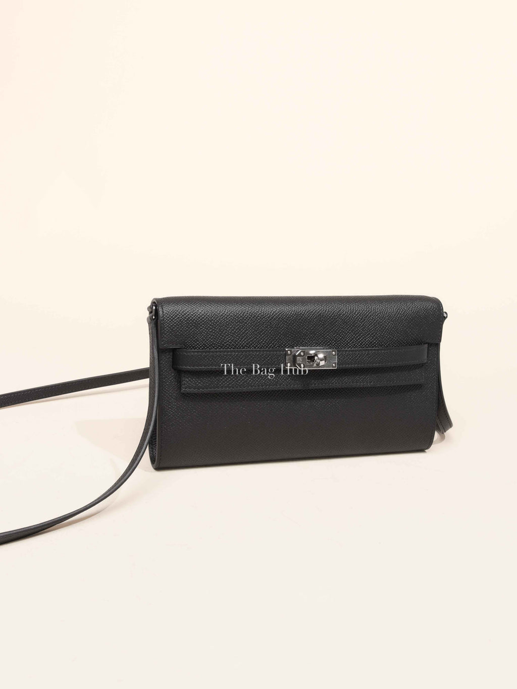 Hermes Black Epsom Kelly Wallet To Go PHW