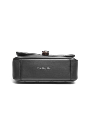 Bvlgari Black Calfskin Matelasse Small Serpenti Cabochon Shoulder Bag