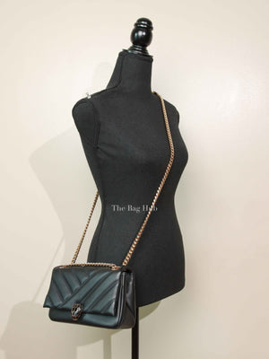 Bvlgari Black Calfskin Matelasse Small Serpenti Cabochon Shoulder Bag