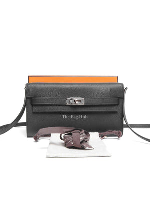 Hermes Black Epsom Kelly Wallet To Go PHW