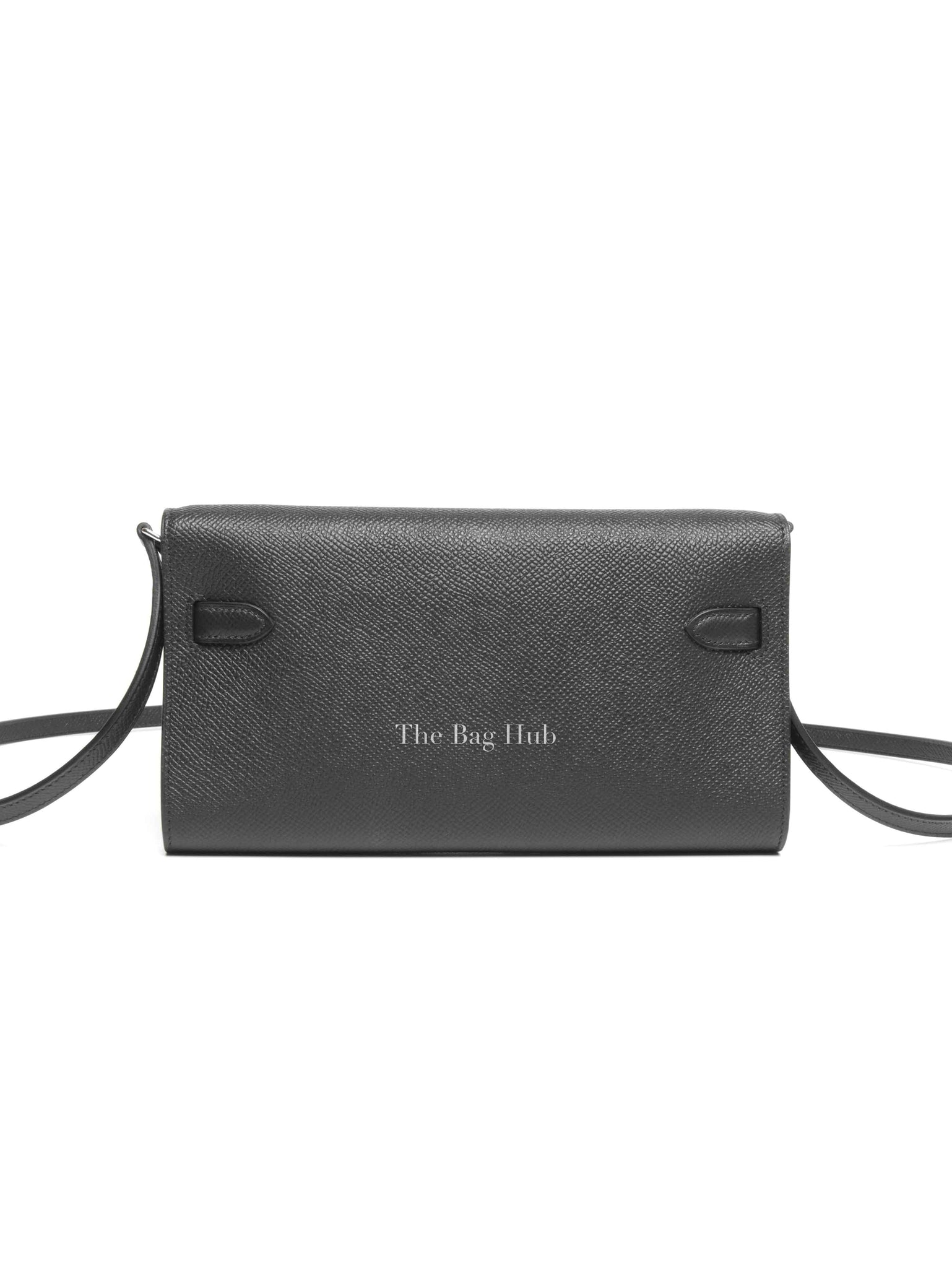 Hermes Black Epsom Kelly Wallet To Go PHW