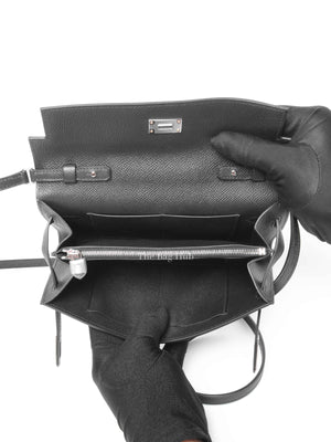 Hermes Black Epsom Kelly Wallet To Go PHW