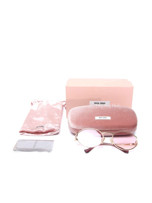 Miu Miu Rose Gold Lenses Logo Sunglasses