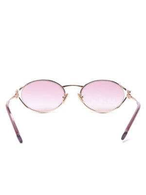 Miu Miu Rose Gold Lenses Logo Sunglasses