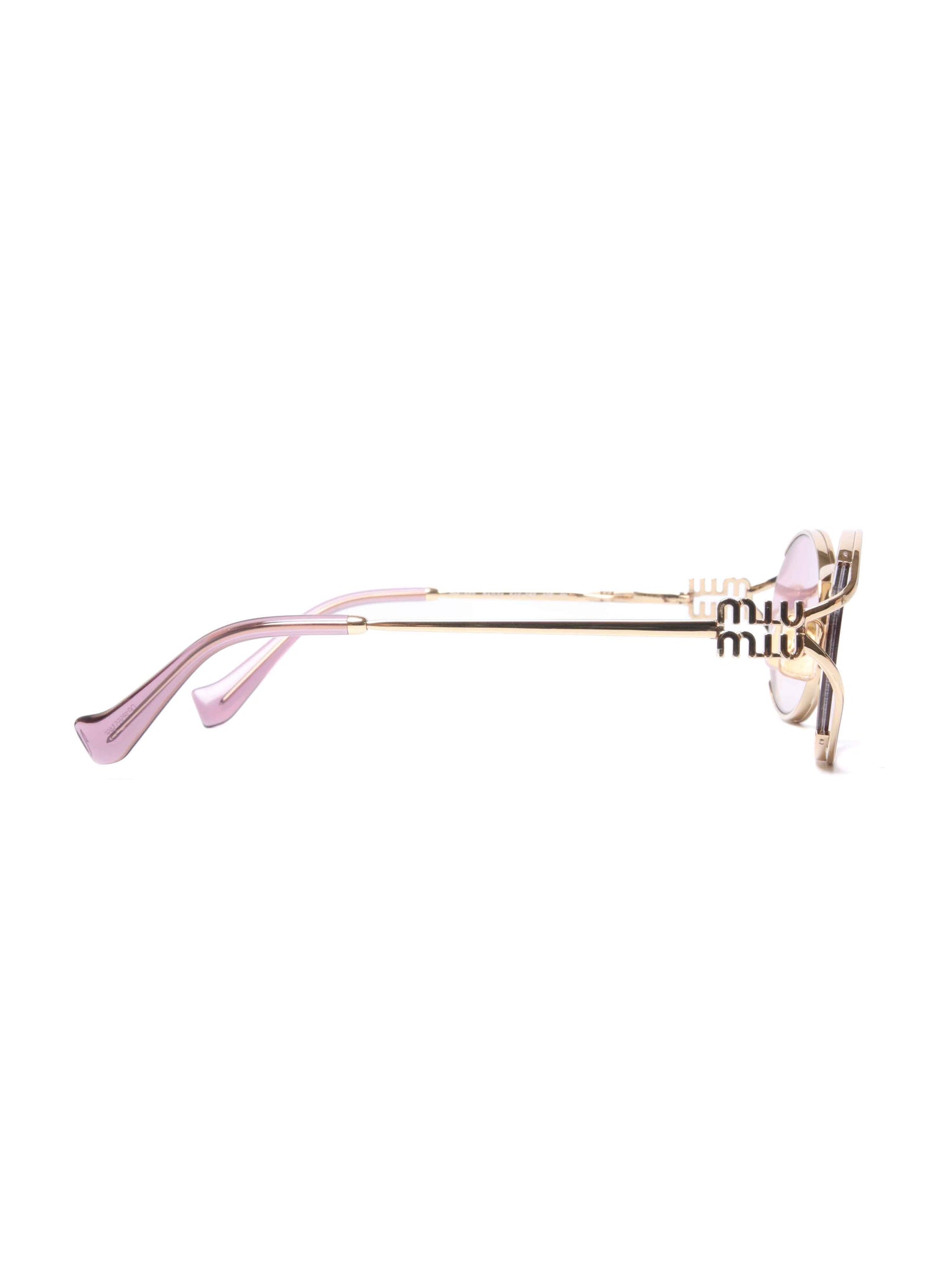 Miu Miu Rose Gold Lenses Logo Sunglasses