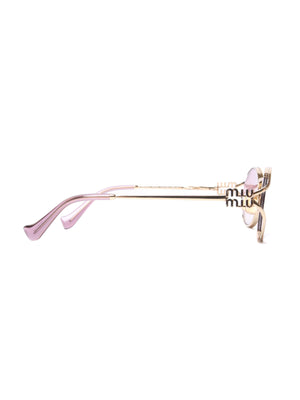 Miu Miu Rose Gold Lenses Logo Sunglasses