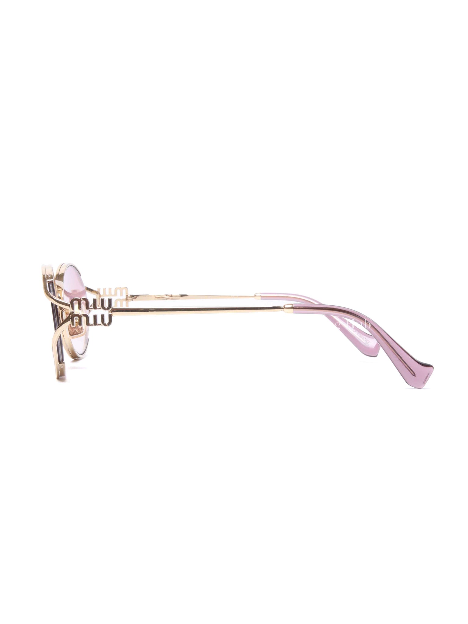 Miu Miu Rose Gold Lenses Logo Sunglasses