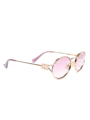 Miu Miu Rose Gold Lenses Logo Sunglasses