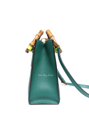 Gucci Green Leather Diana Bamboo Small Tote Bag