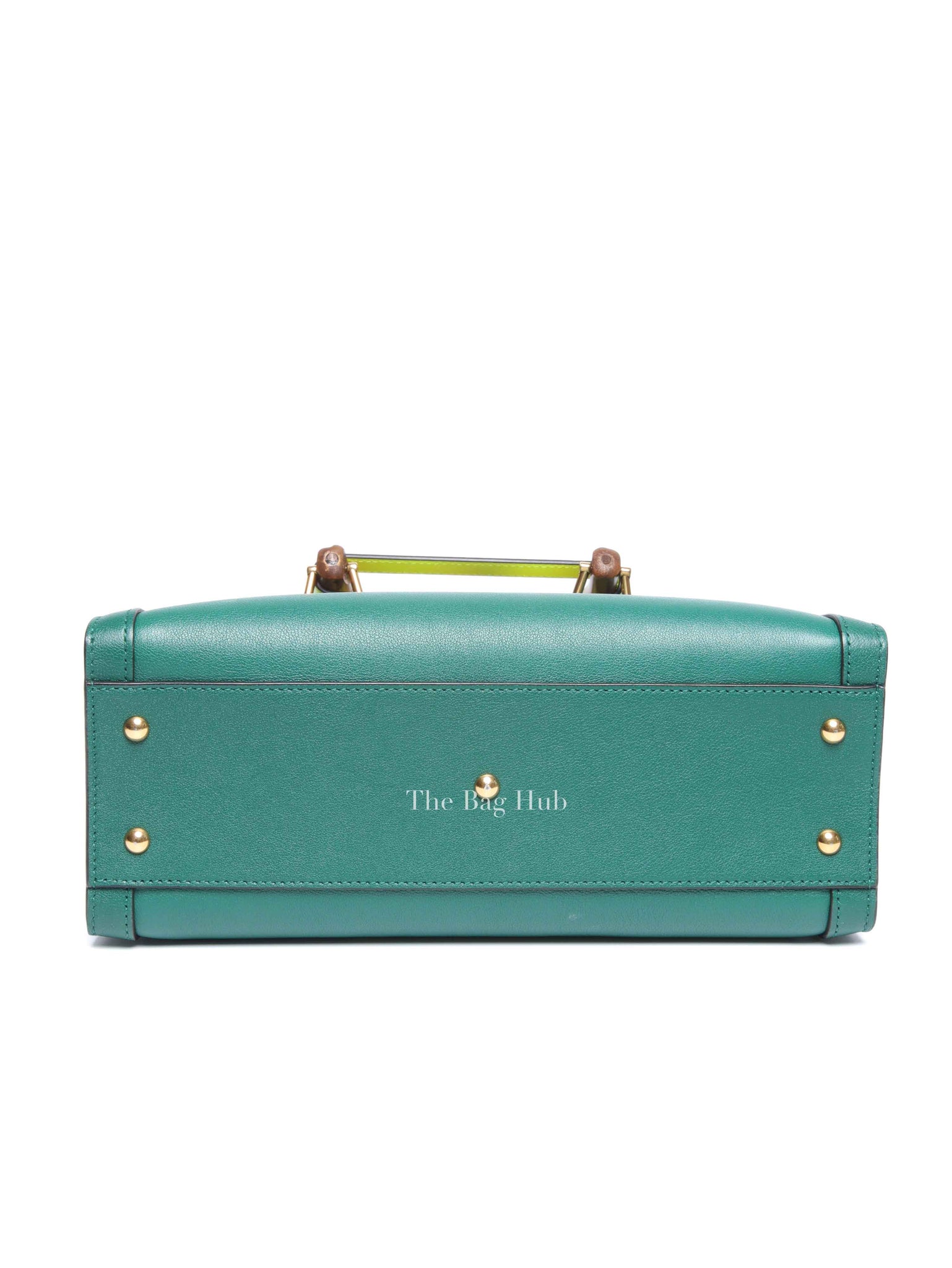 Gucci Green Leather Diana Bamboo Small Tote Bag