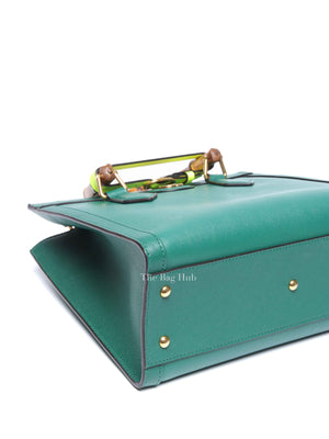 Gucci Green Leather Diana Bamboo Small Tote Bag