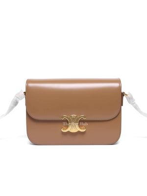 Celine Bronze Leather Classic Triomphe Shoulder Bag