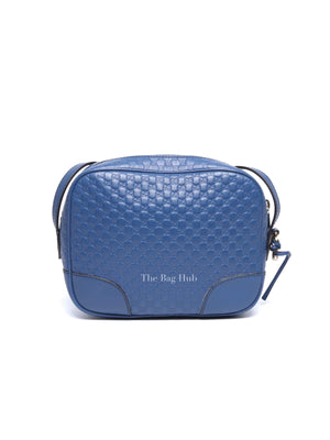 Gucci Blue Soft Microguccissima Mini Bree Camera Bag