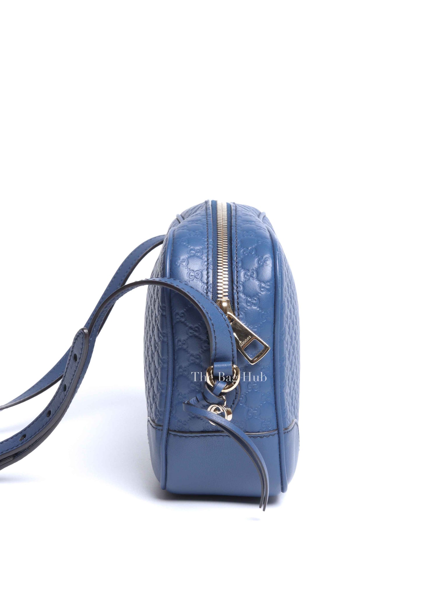 Gucci Blue Soft Microguccissima Mini Bree Camera Bag